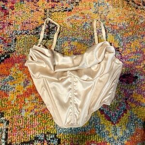 Urban Outfitters Cream Satin Chemise